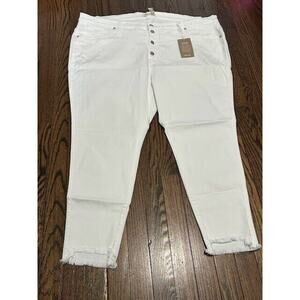 Madewell 10" High Rise Skinny Jeans Button Fly Frayed Hem Denim White 37P NEW